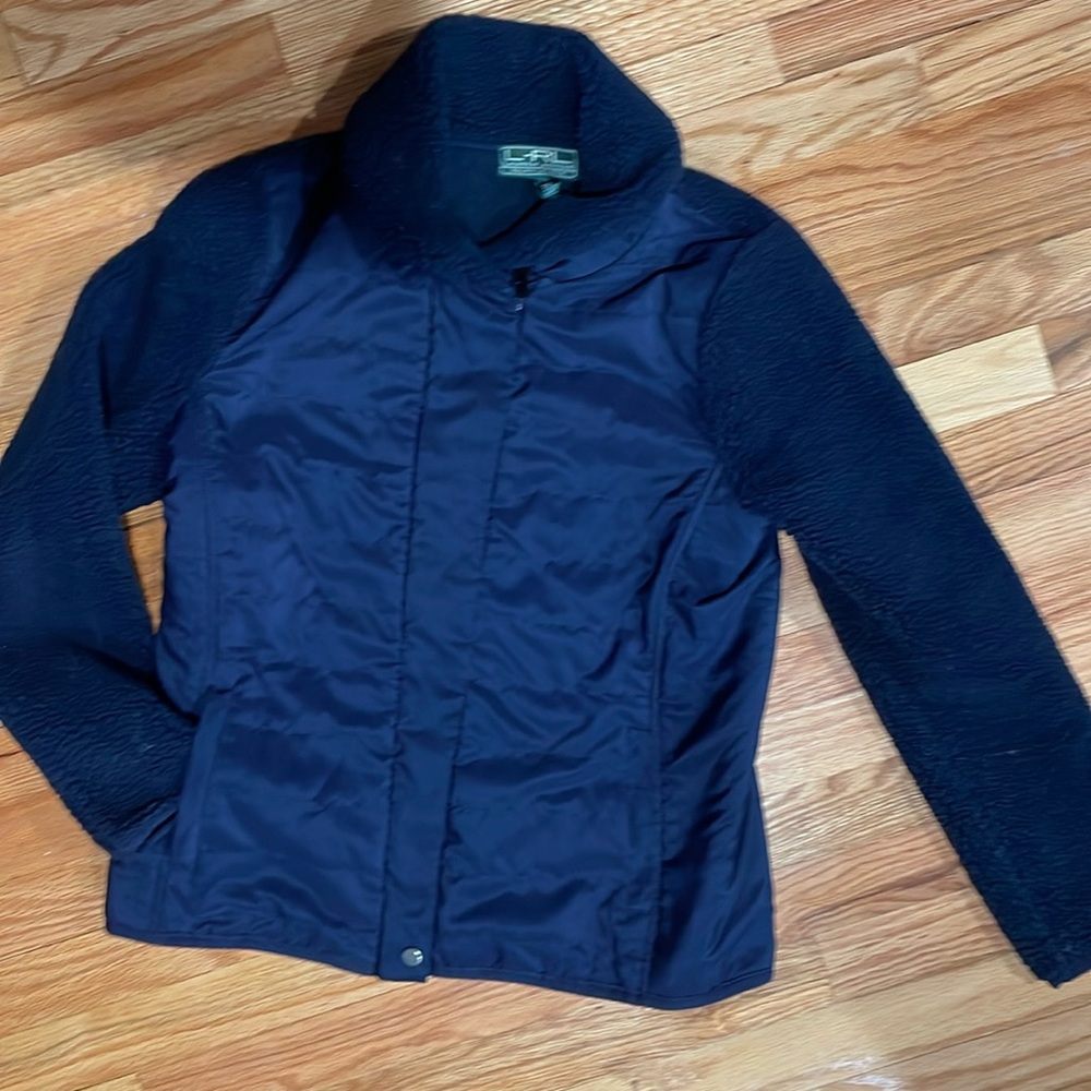 Priced to sell. Ralph Lauren jacket- slimming lines, pockets, navy blue